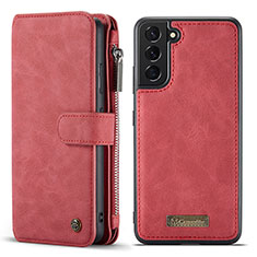 Leather Case Stands Flip Cover Holder C05S for Samsung Galaxy S22 Plus 5G Red