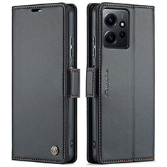 Leather Case Stands Flip Cover Holder C05S for Xiaomi Redmi Note 12 4G Black