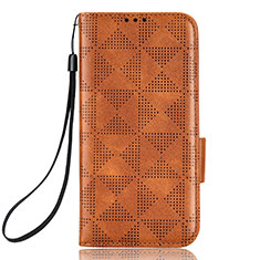 Leather Case Stands Flip Cover Holder C05X for Samsung Galaxy Z Fold5 5G Brown