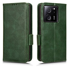 Leather Case Stands Flip Cover Holder C05X for Xiaomi Mi 13T 5G Green