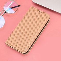 Leather Case Stands Flip Cover Holder C06X for Huawei Honor X8 4G Gold