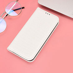 Leather Case Stands Flip Cover Holder C06X for Huawei Honor X8 4G White