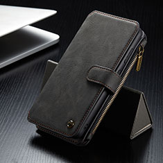 Leather Case Stands Flip Cover Holder C12S for Samsung Galaxy S24 5G Black