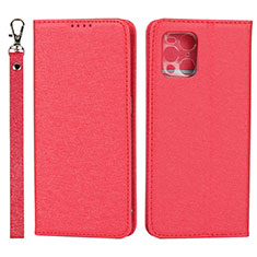 Leather Case Stands Flip Cover Holder D01T for Oppo Find X3 5G Red