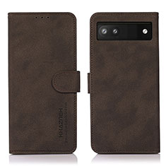 Leather Case Stands Flip Cover Holder D01Y for Google Pixel 7a 5G Brown