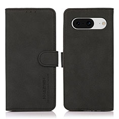 Leather Case Stands Flip Cover Holder D01Y for Google Pixel 8 5G Black