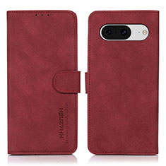 Leather Case Stands Flip Cover Holder D01Y for Google Pixel 8 5G Red