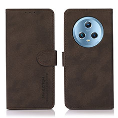 Leather Case Stands Flip Cover Holder D01Y for Huawei Honor Magic5 5G Brown