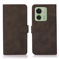 Leather Case Stands Flip Cover Holder D01Y for Motorola Moto Edge (2023) 5G Brown
