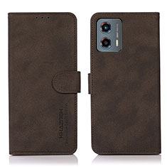 Leather Case Stands Flip Cover Holder D01Y for Motorola Moto G 5G (2023) Brown