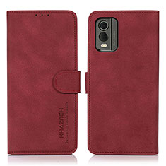 Leather Case Stands Flip Cover Holder D01Y for Nokia C32 Red