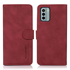 Leather Case Stands Flip Cover Holder D01Y for Nokia G22 Red