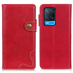 Leather Case Stands Flip Cover Holder D01Y for Oppo A54 4G Red