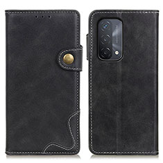 Leather Case Stands Flip Cover Holder D01Y for Oppo A74 5G Black