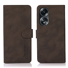 Leather Case Stands Flip Cover Holder D01Y for Oppo A78 4G Brown