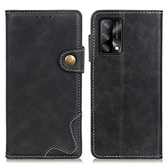 Leather Case Stands Flip Cover Holder D01Y for Oppo F19 Black