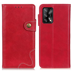 Leather Case Stands Flip Cover Holder D01Y for Oppo F19s Red