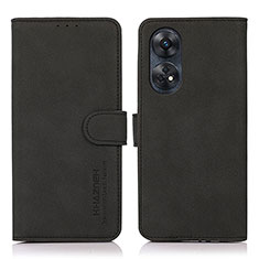 Leather Case Stands Flip Cover Holder D01Y for Oppo Reno8 T 4G Black