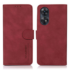 Leather Case Stands Flip Cover Holder D01Y for Oppo Reno8 T 4G Red