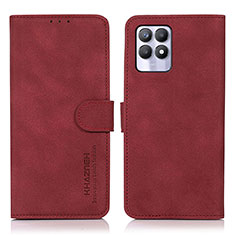 Leather Case Stands Flip Cover Holder D01Y for Realme 8i Red