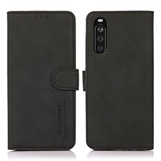 Leather Case Stands Flip Cover Holder D01Y for Sony Xperia 10 III SO-52B Black