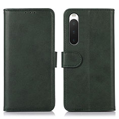 Leather Case Stands Flip Cover Holder D01Y for Sony Xperia 10 IV SO-52C Green