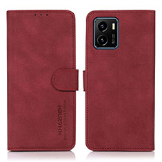 Leather Case Stands Flip Cover Holder D01Y for Vivo Y15C Red