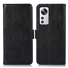 Leather Case Stands Flip Cover Holder D01Y for Xiaomi Mi 12 Pro 5G Black