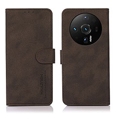 Leather Case Stands Flip Cover Holder D01Y for Xiaomi Mi 12 Ultra 5G Brown