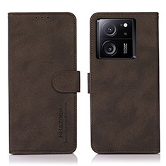 Leather Case Stands Flip Cover Holder D01Y for Xiaomi Mi 13T 5G Brown