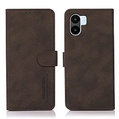 Leather Case Stands Flip Cover Holder D01Y for Xiaomi Poco C51 Brown