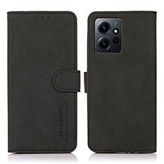 Leather Case Stands Flip Cover Holder D01Y for Xiaomi Redmi Note 12 4G Black