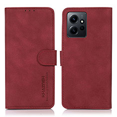 Leather Case Stands Flip Cover Holder D01Y for Xiaomi Redmi Note 12 4G Red