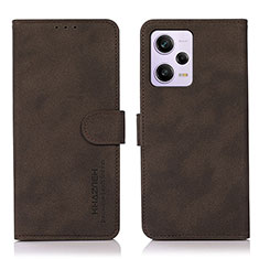 Leather Case Stands Flip Cover Holder D01Y for Xiaomi Redmi Note 12 Explorer Brown