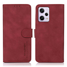 Leather Case Stands Flip Cover Holder D01Y for Xiaomi Redmi Note 12 Explorer Red