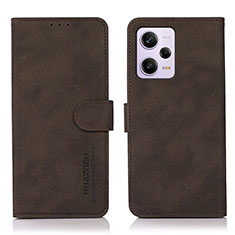 Leather Case Stands Flip Cover Holder D01Y for Xiaomi Redmi Note 12 Pro+ Plus 5G Brown