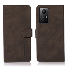 Leather Case Stands Flip Cover Holder D01Y for Xiaomi Redmi Note 12S Brown