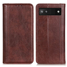 Leather Case Stands Flip Cover Holder D03Y for Google Pixel 7a 5G Brown