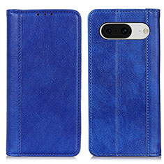 Leather Case Stands Flip Cover Holder D03Y for Google Pixel 8 5G Blue