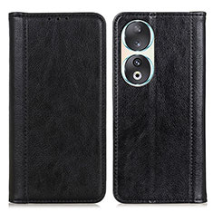 Leather Case Stands Flip Cover Holder D03Y for Huawei Honor 90 5G Black