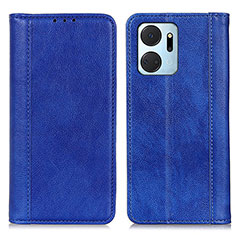 Leather Case Stands Flip Cover Holder D03Y for Huawei Honor X7a Blue