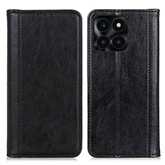 Leather Case Stands Flip Cover Holder D03Y for Huawei Honor X8b Black