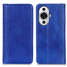 Leather Case Stands Flip Cover Holder D03Y for Huawei Nova 11 Blue