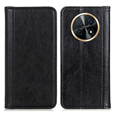 Leather Case Stands Flip Cover Holder D03Y for Huawei Nova Y91 Black