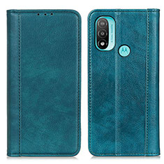 Leather Case Stands Flip Cover Holder D03Y for Motorola Moto E20 Green