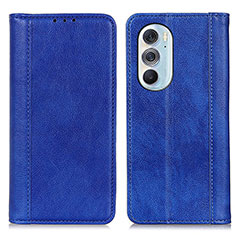 Leather Case Stands Flip Cover Holder D03Y for Motorola Moto Edge Plus (2022) 5G Blue