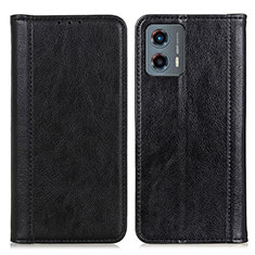 Leather Case Stands Flip Cover Holder D03Y for Motorola Moto G 5G (2023) Black