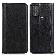 Leather Case Stands Flip Cover Holder D03Y for Motorola Moto G Play (2023) Black