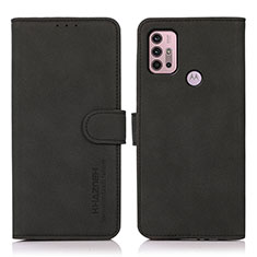 Leather Case Stands Flip Cover Holder D03Y for Motorola Moto G10 Black