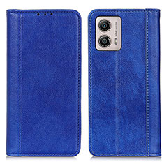 Leather Case Stands Flip Cover Holder D03Y for Motorola Moto G53 5G Blue